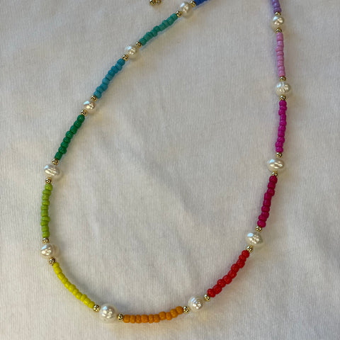 Multi Pearl Beaded Necklace