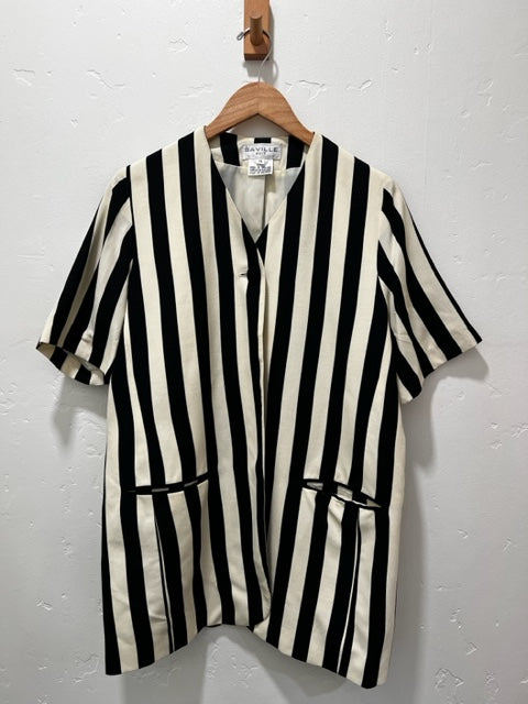 Vintage Black/White Striped Tunic
