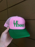 Le Tennis Trucker Hat Pink/Green