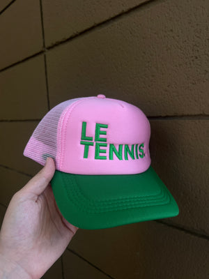 
            
                Load image into Gallery viewer, Le Tennis Trucker Hat Pink/Green
            
        