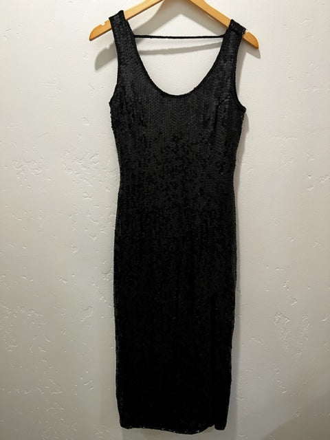 Vintage Sequin Black Dress