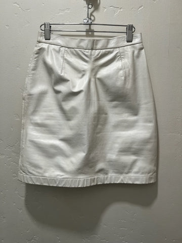 Vintage White Leather Skirt