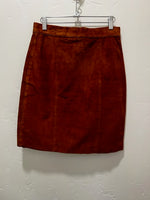 Vintage Suede Leather Skirt Rust