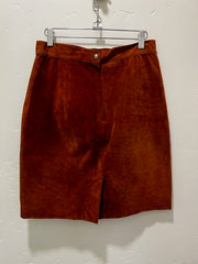 Vintage Suede Leather Skirt Rust