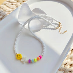 Happy Face Rainbow Pearl Necklace