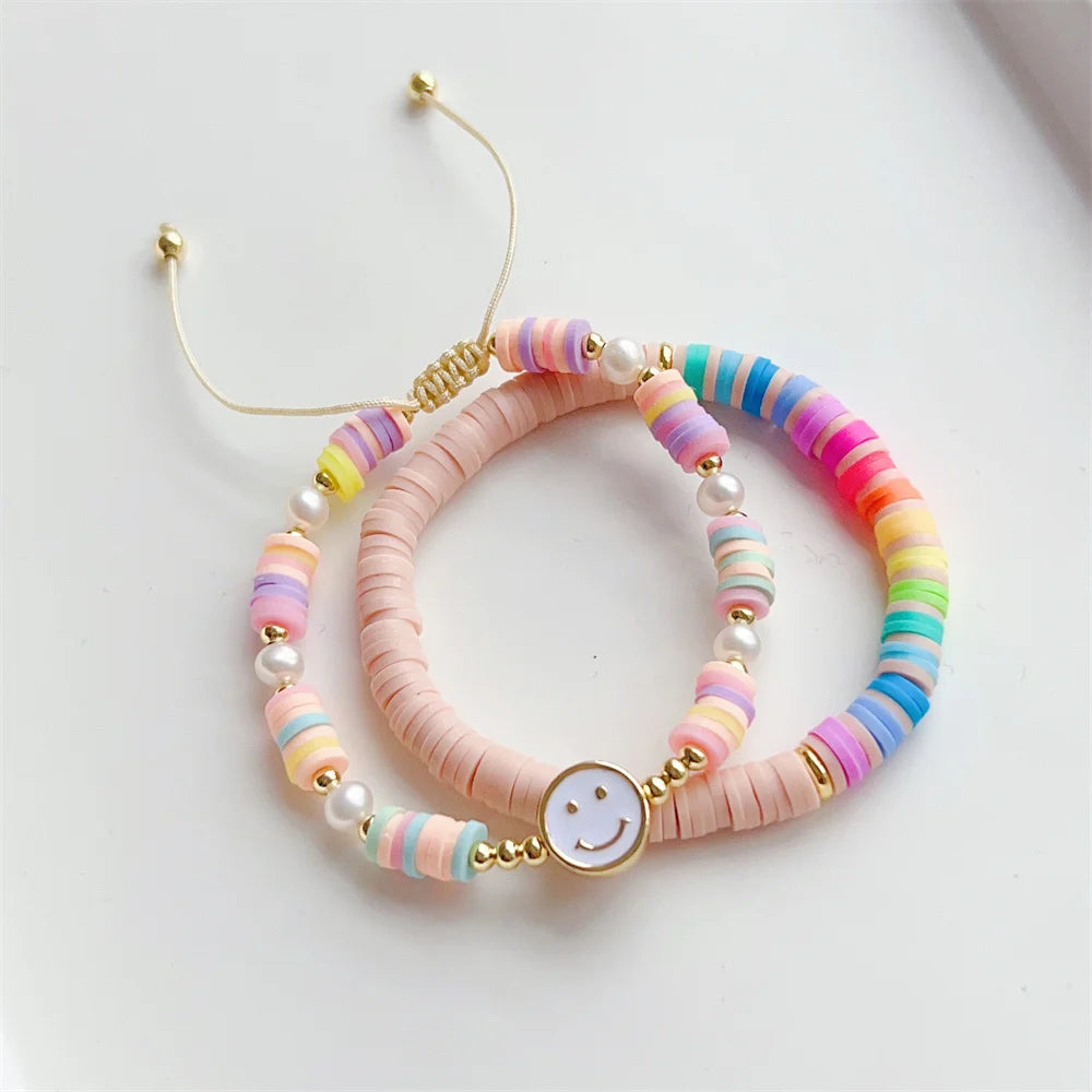 Rainbow Smiley Bracelet Set