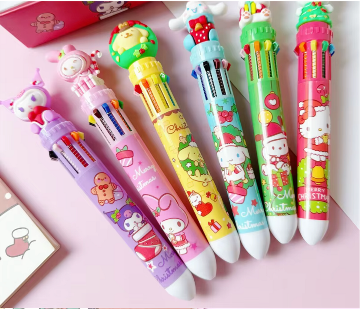 Sanrio 10 Color Xmas Character Pen