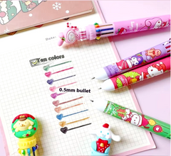 Sanrio 10 Color Xmas Character Pen