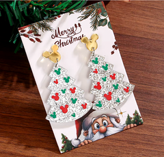 Mickey Mouse Xmas Tree Earrings