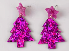 Glitter Christmas Tree Earrings