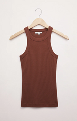 Lily Rib Tank- Dark Rosewood