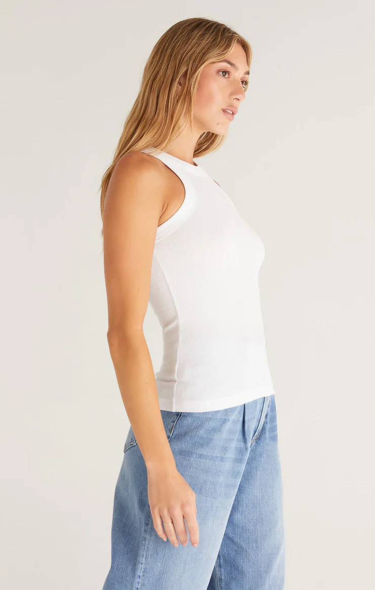 Lily Rib Tank- White