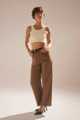 Chloe Pleat Linen Pant