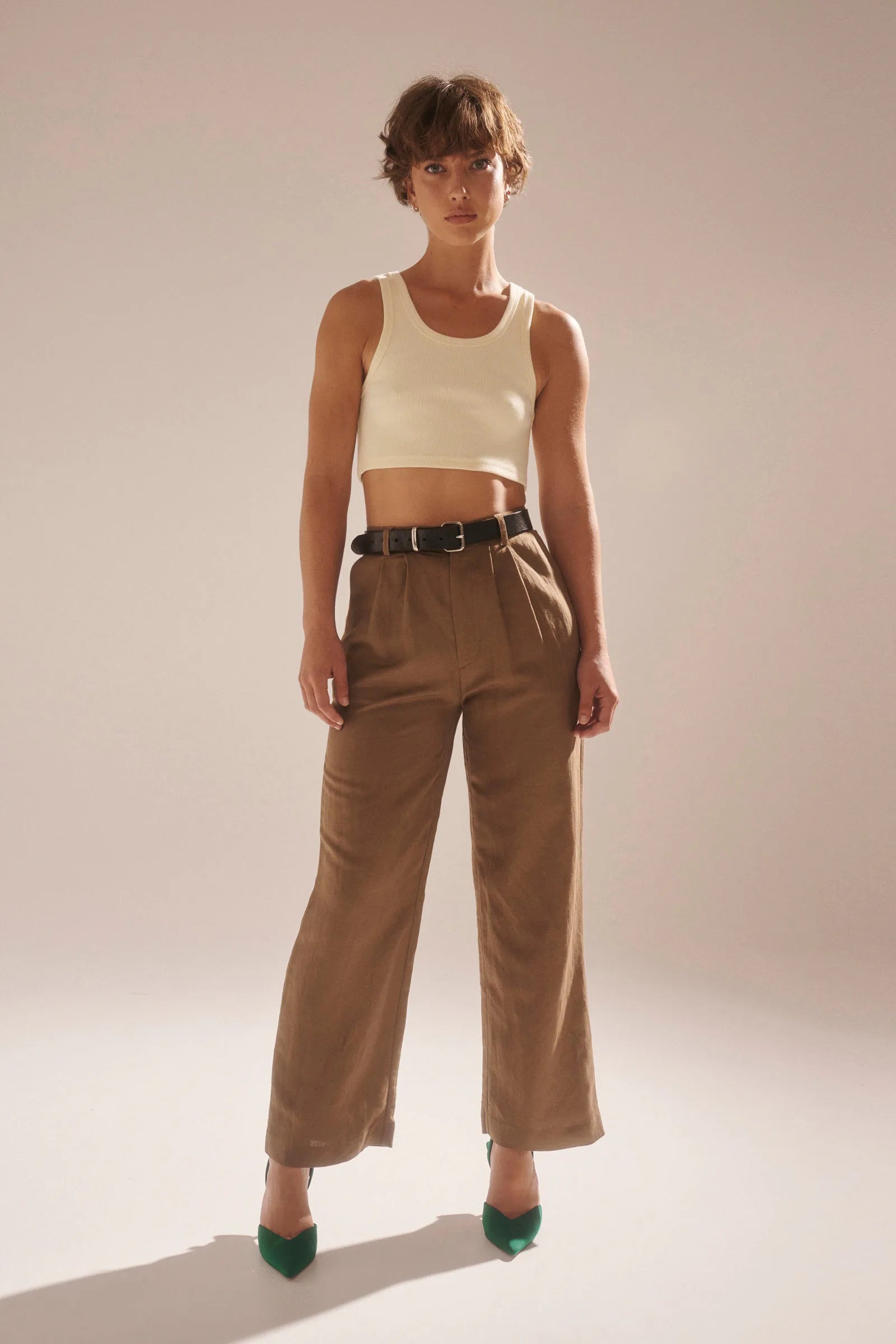 Chloe Pleat Linen Pant