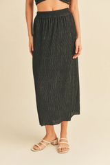 Ella Crinkle Skirt- Black