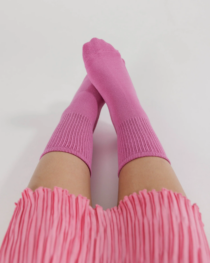 Ribbed Sock- Extra Pink