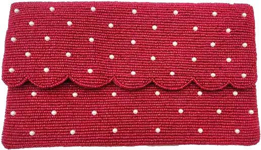 Scalloped Edge Beaded Clutch