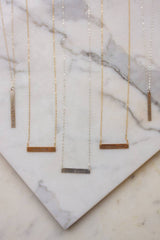 Sacramento Stamped Bar Necklace