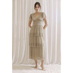 
            
                Load image into Gallery viewer, Monochromatic Ruffle Midi Dress
            
        