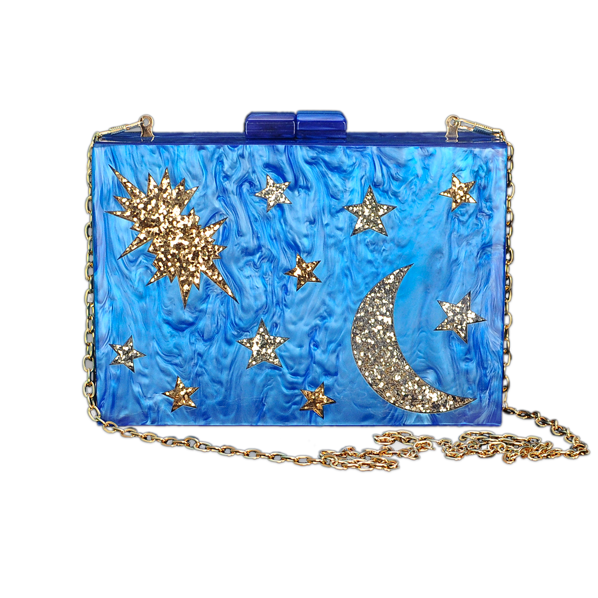 Blue Stargazer Acrylic Clutch