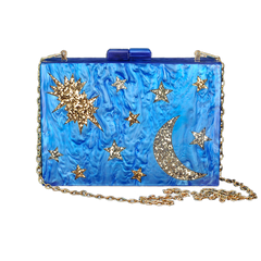 Blue Stargazer Acrylic Clutch