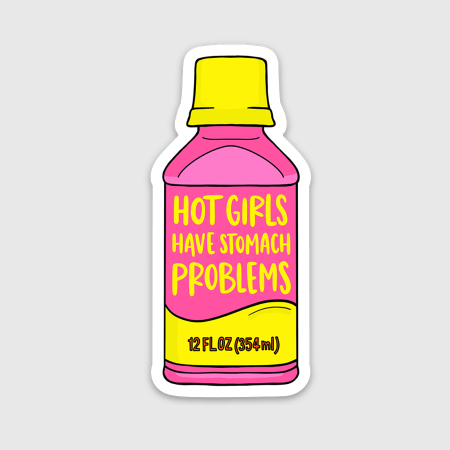 Hot Girls Stomach Problems Sticker