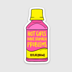 Hot Girls Stomach Problems Sticker