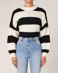 Weekend Knit- B/W Stripe