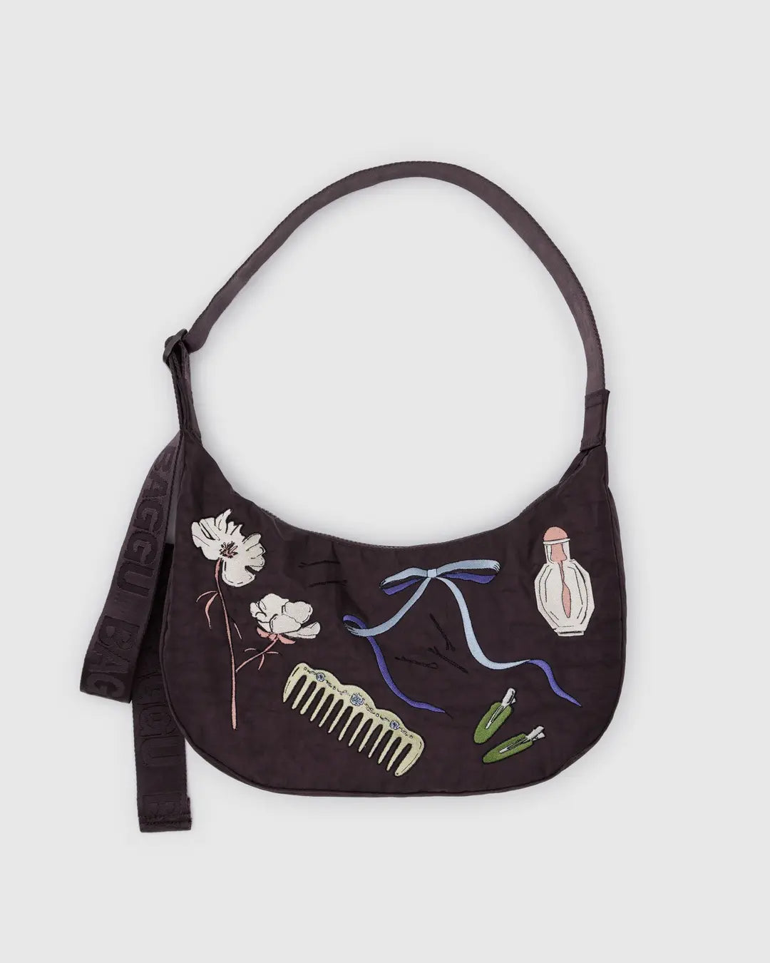 Embroidered Crescent Bag