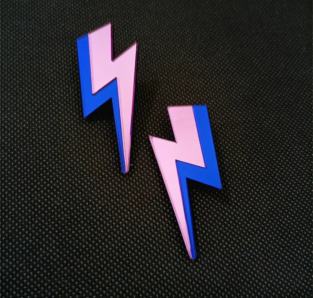 Pink + Purple Bolt Earrings