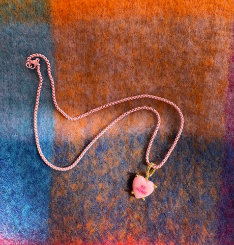 Be Mine Pink Heart Necklace
