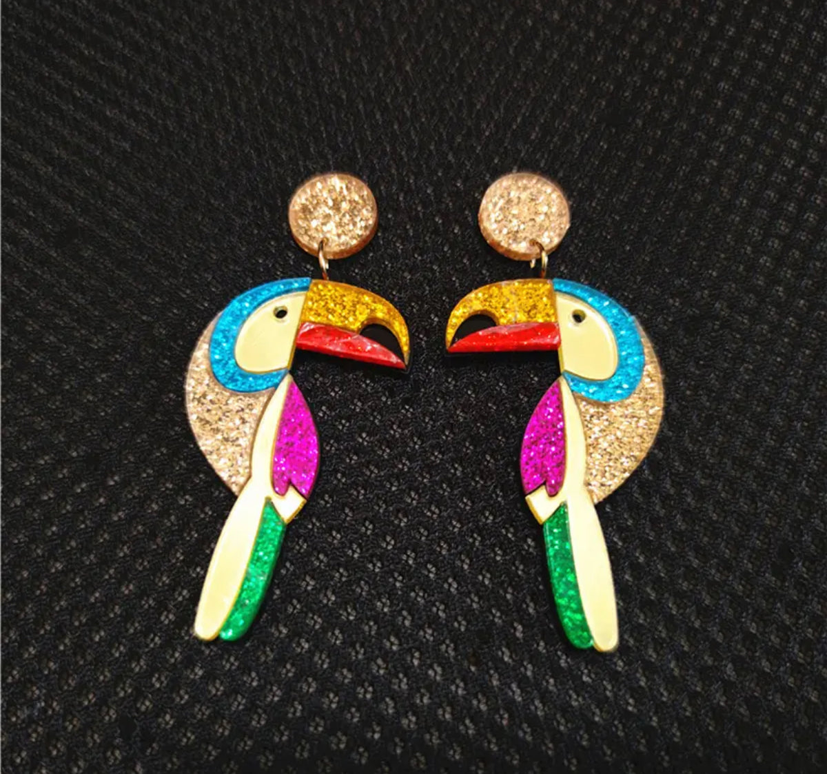 Glitter Toucan Earrings