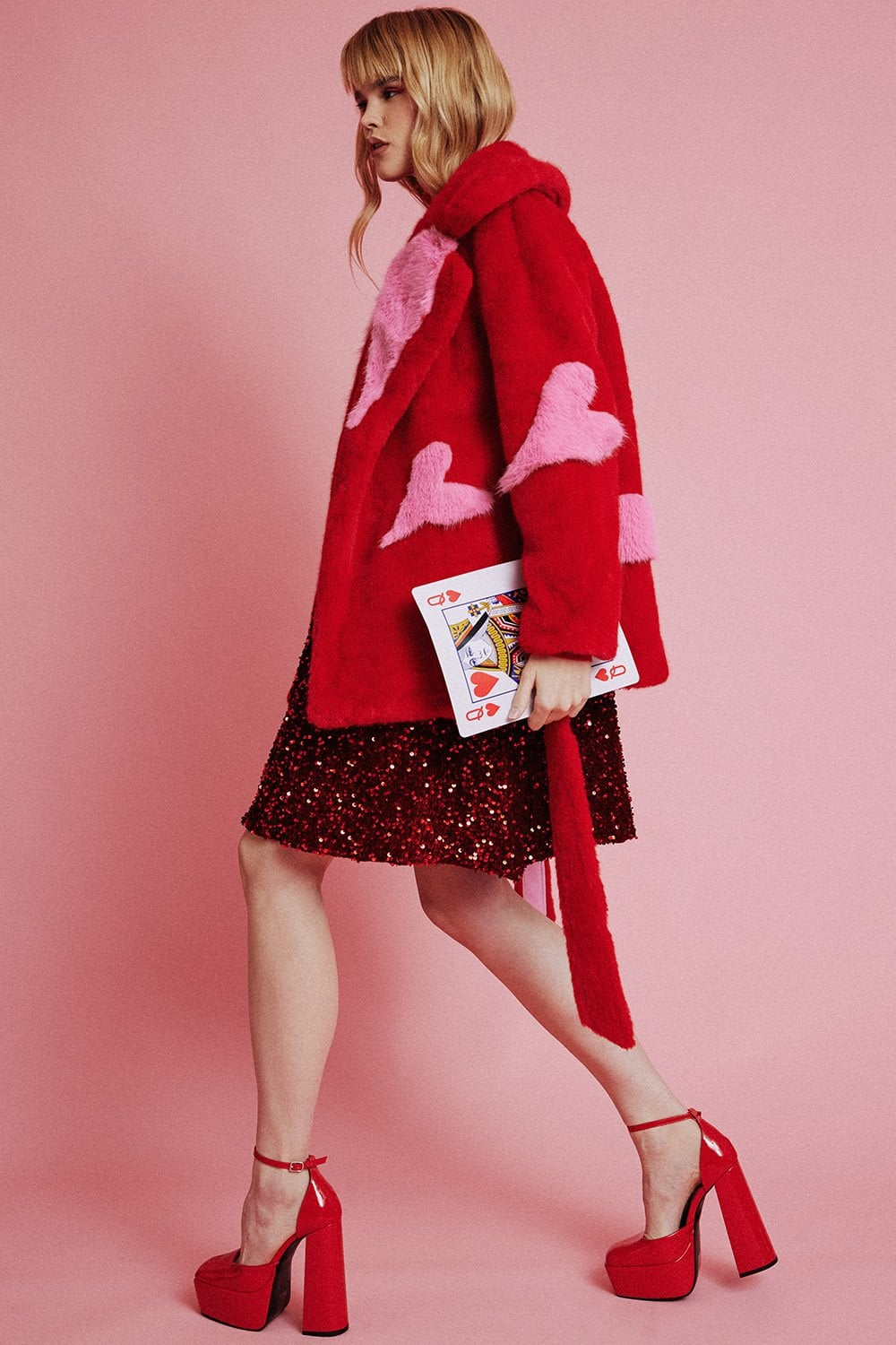 Faux Fur Love Heart Coat