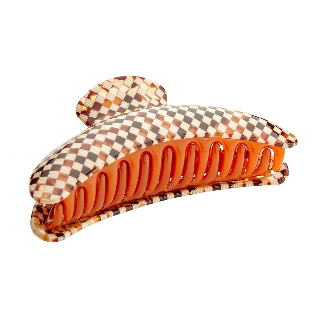 Machete Jumbo Heirloom Claw Clip- Tortoise Checker