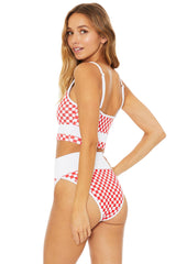 Eva Top Red Checkered