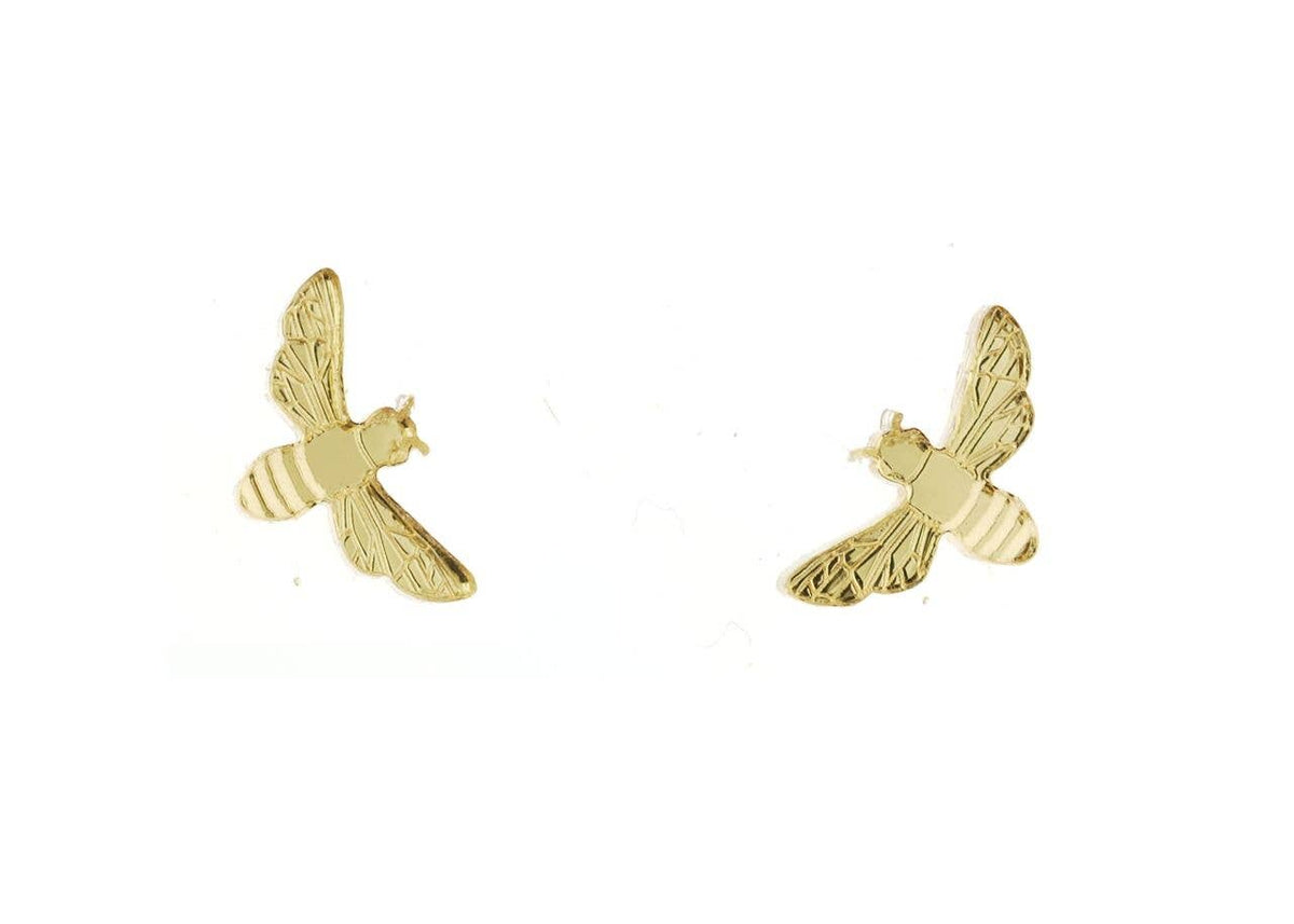Mirror Gold Bee Earrings