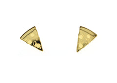 Pizza Pierced Studs - Mirror Gold