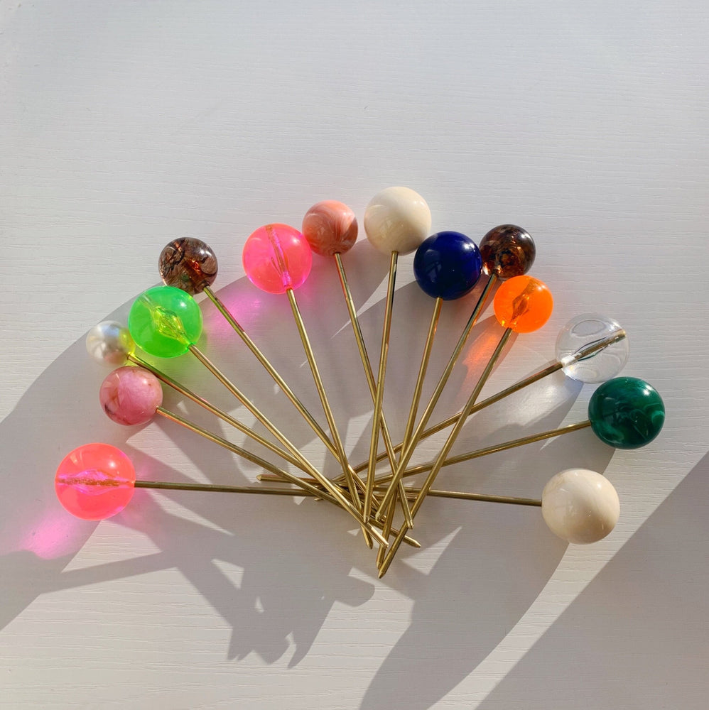 Large Bauble Hairpin - Neon Pink