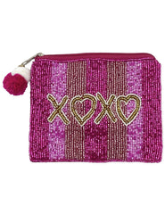 Striped  XOXO Coin Purse