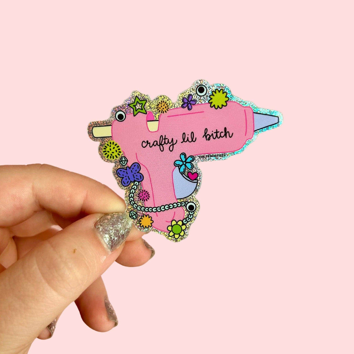 Crafty Lil B* Hot Glue Gun Glitter Sticker