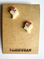 Ghost Red Bow Studs