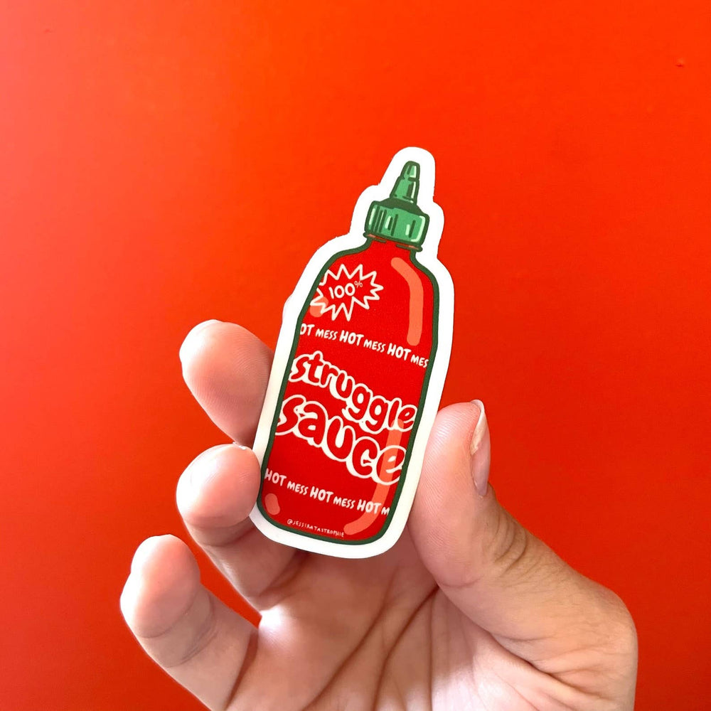 
            
                Load image into Gallery viewer, Struggle Sauce Sriracha Sticker
            
        