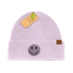 Rhinestone Smiley Face Beanie