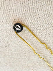 8 Ball Brass Hairpin