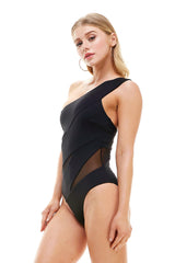 Kaile Mesh One Shoulder One Piece