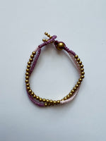 Beaded Stacked Anklet - Plum/ Lilac