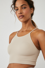 Cropped Run Tank - Sandshell