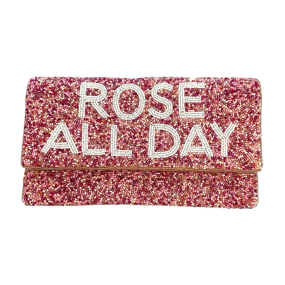 ROSE ALL DAY Beaded Clutch