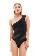 Kaile Mesh One Shoulder One Piece