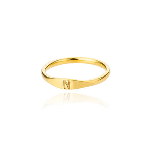 Alphabet Mini Signet Ring